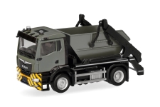 Herpa 321716 - H0 - MAN TGS NN Meiller Absetzkipper AK12 - grau/gelb